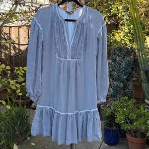 Banana Republic Striped Drop Waist Shirt Dress